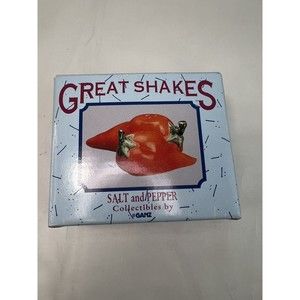 Vintage Great Shakes By Ganz Chili Peppers Salt And Pepper Shakers New In Box‎
